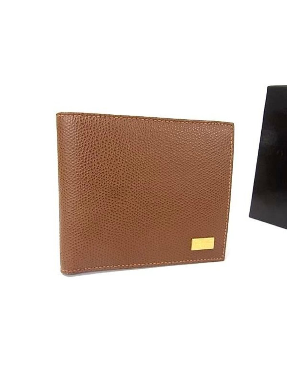 Celine Leather Bifold Wallet Coin Purse Bill Holder Card Brown